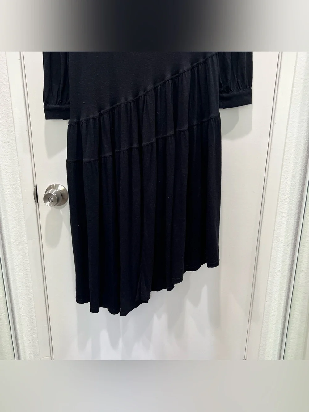 Free People Beach ✨NWT✨Black Long Sleeve Asymmetric Tiered Dress
